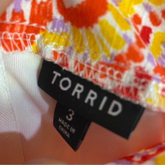 Torrid Yellow Orange Red Maxi Skirt with Pockets Boho Summer Flowy - Picture 4 of 4